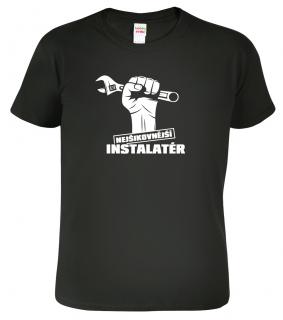 Pánské tričko pro instalatéra - Nejšikovnější instalatér Barva: Černá (01), Velikost: 2XL