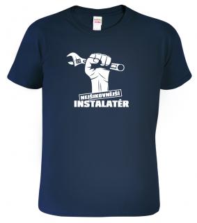 Pánské tričko pro instalatéra - Nejšikovnější instalatér Barva: Námořní modrá (02), Velikost: 2XL