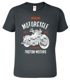 Pánské tričko pro motorkáře - American motorcycle Barva: Tmavá břidlice (67), Velikost: 2XL