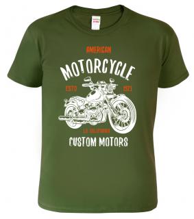 Pánské tričko pro motorkáře - American motorcycle Barva: Vojenská zelená (Military Green), Velikost: 2XL