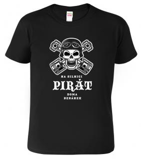 Pánské tričko pro motorkáře - Na silnici pirát Barva: Černá (01), Velikost: 2XL