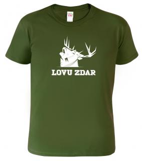Pánské tričko pro myslivce - Lovu zdar Barva: Vojenská zelená (Military Green), Velikost: 2XL