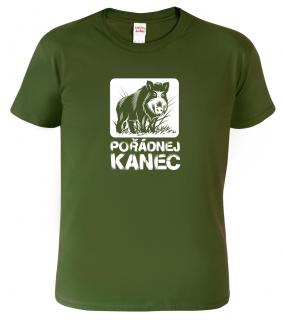 Pánské tričko pro myslivce - Pořádnej kanec Barva: Vojenská zelená (Military Green), Velikost: L