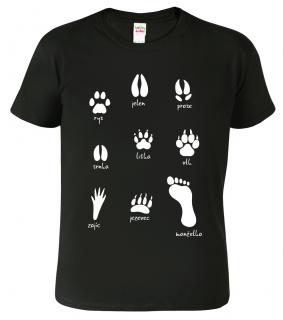 Pánské tričko pro myslivce - Stopy divé zvěře Barva: Černá (01), Velikost: L