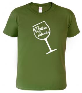Pánské tričko pro vinaře - Valim na sklenku Barva: Vojenská zelená (Military Green), Velikost: 2XL