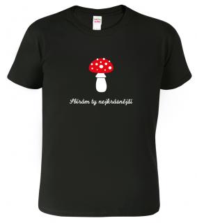 Pánské tričko s houbou - Sbírám ty nejkrásnější Barva: Černá (01), Velikost: 2XL