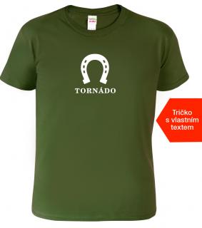 Pánské tričko s koněm - Jméno koně Barva: Vojenská zelená (Military Green), Velikost: L