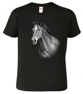 Pánské tričko s koněm - Kůň v černobílé Barva: Černá (01), Velikost: 2XL