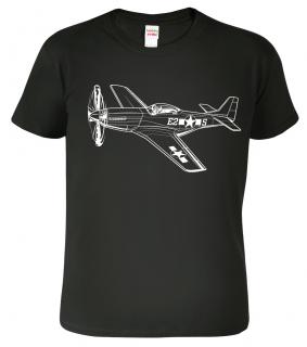 Pánské tričko s letadlem - Mustang, Black&White Edition Barva: Černá (01), Velikost: 2XL