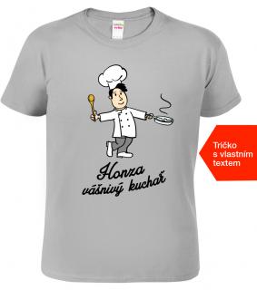 Pánské tričko se jménem - Vášnivý kuchař Barva: Světle šedý melír (03), Velikost: 2XL
