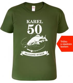 Rybářské tričko k narozeninám - Pro nejlepšího rybáře Barva: Military (69), Velikost: L