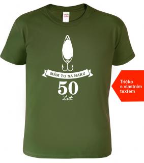 Rybářské tričko k narozeninám - Rybářská návnada Barva: Military (69), Velikost: 2XL