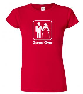 Svatební tričko pro nevěstu - Game Over Barva: Červená (07), Velikost: 2XL