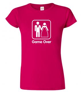 Svatební tričko pro nevěstu - Game Over Barva: Fuchsia red (49), Velikost: 2XL