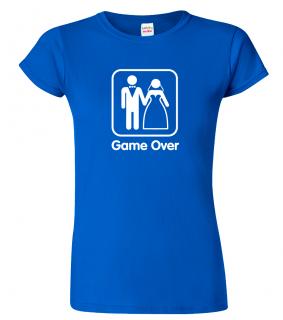 Svatební tričko pro nevěstu - Game Over Barva: Královská modrá (05), Velikost: S