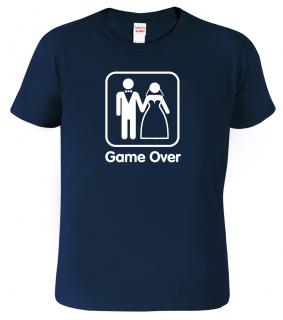 Svatební tričko pro ženicha - Game Over Barva: Námořní modrá (02), Velikost: L