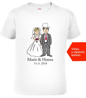 Svatební tričko pro ženicha - Novomanželé Barva: Bílá, Velikost: 2XL
