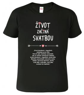 Svatební tričko pro ženicha - Život začíná svatbou Barva: Černá (01), Velikost: 2XL