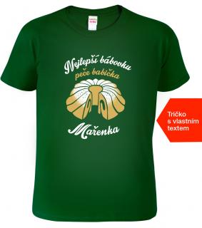 Tričko pro babičku - Nejlepší bábovku peče babička Barva: Lahvově zelená (06), Střih: Pánský, Velikost: 2XL