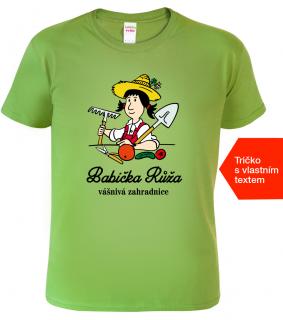 Tričko pro babičku - Vášnivá zahradnice Barva: Apple Green (92), Střih: Pánský, Velikost: L