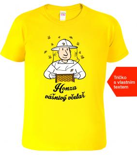 Tričko pro včelaře se jménem - Vášnivý včelař Barva: Žlutá (04), Velikost: L