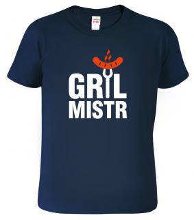 Vtipné tričko - Gril Mistr Barva: Námořní modrá (02), Velikost: M