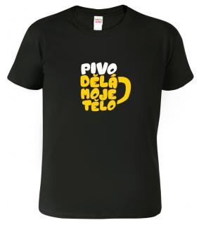 Vtipné tričko - Pivo dělá moje tělo Barva: Černá (01), Velikost: 2XL