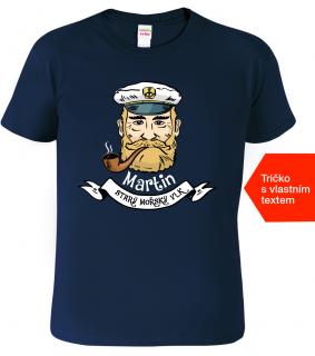 Vtipné tričko - Starý mořský vlk Barva: Námořní modrá (02), Velikost: 4XL
