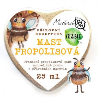 Propolisová mast srdíčko Barva a objem: Červené ❤ 25 ml