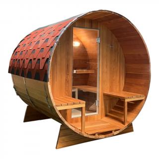 Sanotechnik Bergen finská venkovní sudová sauna pro 3-4 osoby, 180x180cm
