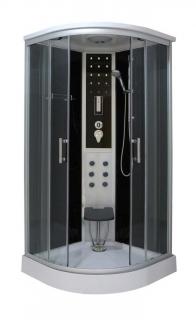 Sanotechnik QuickLine Relax, parní sprchový box čtvrtkruh 90x90x215cm, CS99
