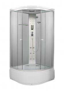 Sanotechnik sprchový box s hlubokou vaničkou, čtvrtkruh 90x90x215cm, bílý