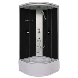Sanotechnik sprchový box s hlubokou vaničkou, čtvrtkruh 90x90x215cm, čierny