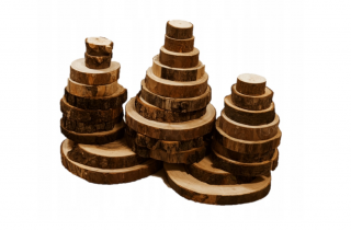 Dřevěné kroužky - plátky jednostranně broušené - 2,5kg - PDOI_M25_HJNW