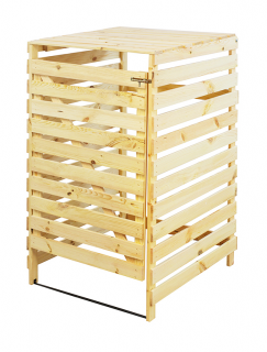 Dřevěný box na odpadní nádobu OBK-240L-1-BAREVNÉ VARIANTY Povrchová úprava: Bez povrchové úpravy