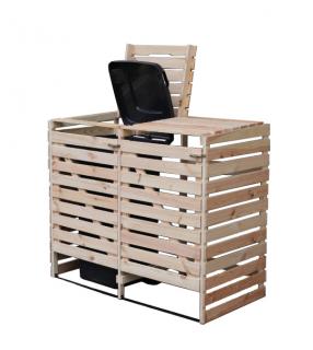 Dřevěný box na odpadové nádoby OBK-120L-2-BAREVNÉ VARIANTY Povrchová úprava: Bez povrchové úpravy