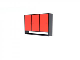 Kovová dílenská skříňka WS2D3 s policí Povrchová úprava: Červená