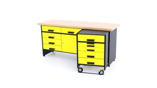 Kovový pracovní stůl SK6 Povrchová úprava: Žlutá