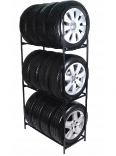 Regál na pneumatiky, černý , 12 x 235 (R12P)