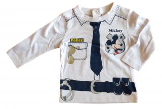 Tričko Mickey Mouse policajt bílé Velikost: 12 měsíců/74 cm
