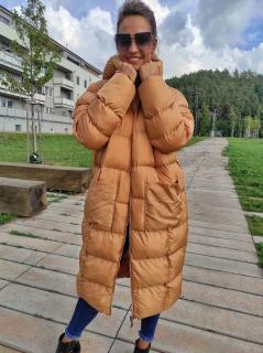 Dlouhá zimní bunda DIANE prošívaná Barva: KHAKI, Velikost: unisize