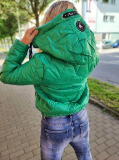 Podzimní bunda s kapucí LA béžová zelená Velikost: L