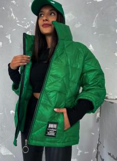 Prošívaná bunda s náplety GEORIE zelená Velikost: unisize