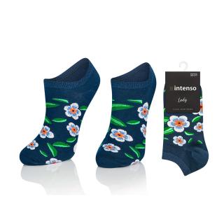 Dámské ponožky krátké s květinami Velikost: 35-37