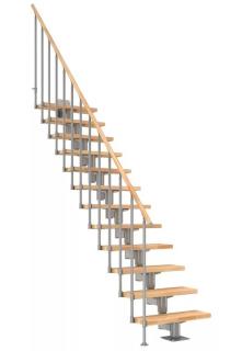 DOLLE Cork - modulové schody přímé až do 360cm, zábradlí CLASSIC III (Masivní dubové nebo bukové nášlapy)