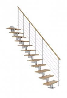 DOLLE Cork - modulové schody přímé až do 360cm, zábradlí STYLE 6 (Masivní dubové nebo bukové nášlapy)