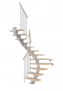 DOLLE Hamburg - modulové schody 1/2 zat. do 258 cm - zábradlí CLASSIC III (Přímé vedení 11 nášlapů)