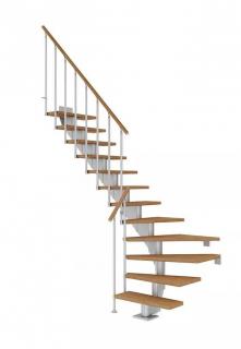 DOLLE Hamburg - modulové schody 1/4 zat. do 258 cm - zábradlí CLASSIC II (Přímé vedení 11 nášlapů)