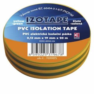 Izolační páska PVC 19mm / 20m zelenožlutá