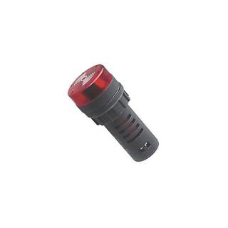 Kontrolka 12V LED 29mm s bzučákem červená